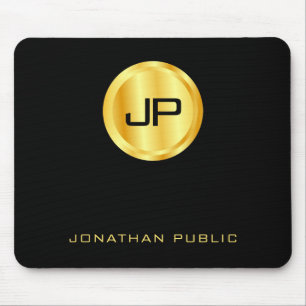 Mousepad Modelo-Elegante Preto E Dourado