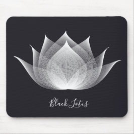 Mousepad Modelo Floral Branco e preto transparente