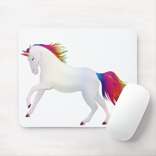 Mousepad Modelo personalizado do Unicorn Rainbow Magnético (Com mouse)