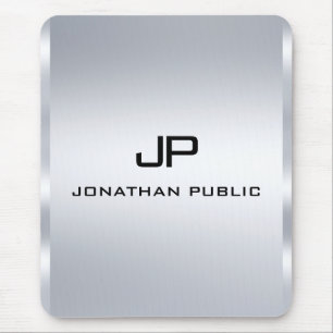 Mousepad Modelo Vertical Monograma de Prata Metálica