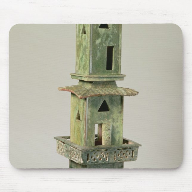 Mousepad Modelo vitrificado verde de uma torre (Frente)