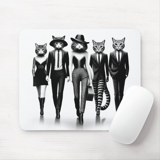 Mousepad Modelos de Gato Hepáticas Caminhando na Passarela (Com mouse)