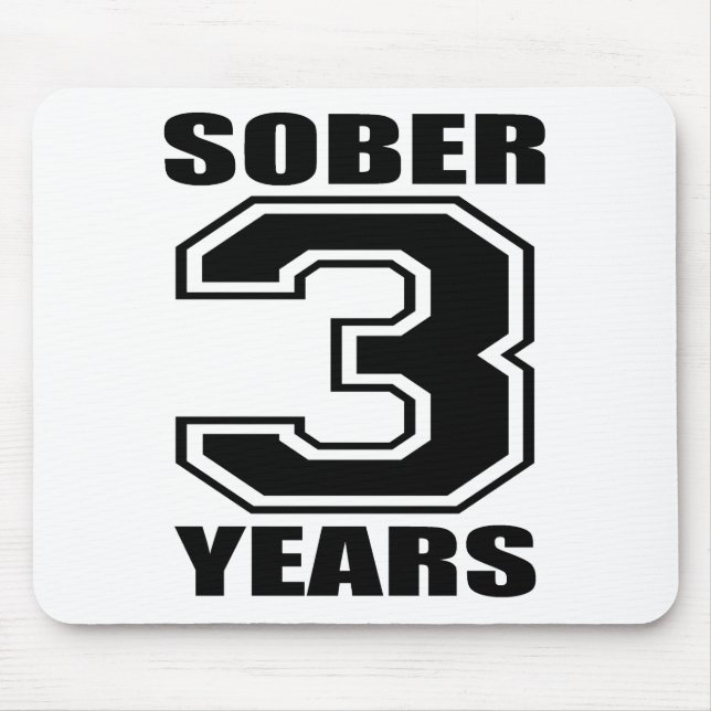 Mousepad Modere 3 anos de preto no branco (Frente)