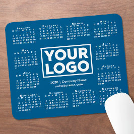 Mousepad Modern 2026 Calendar Business Logo Blue