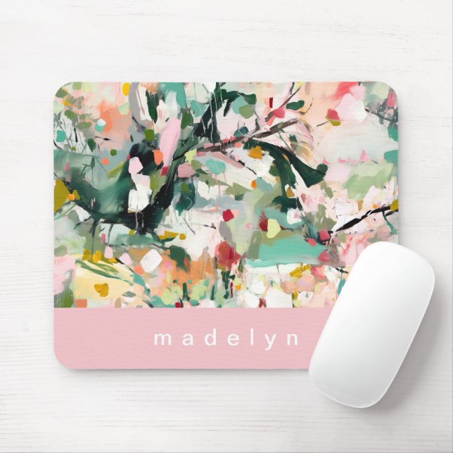 Mousepad Modern Abstract Floral Botanical (Com mouse)