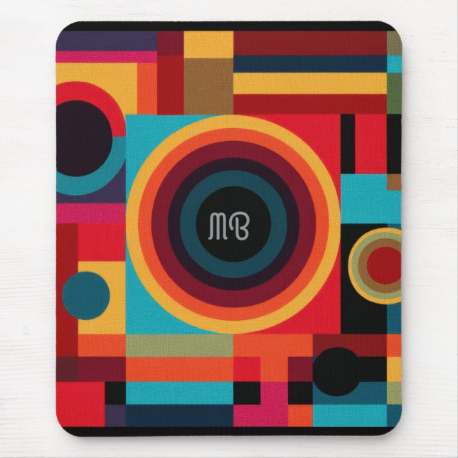 Mousepad Modern Abstract Geometric Vibrant Energetic Shapes (Frente)