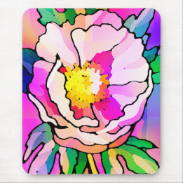 Mousepad Modern Abstract Pink Flower