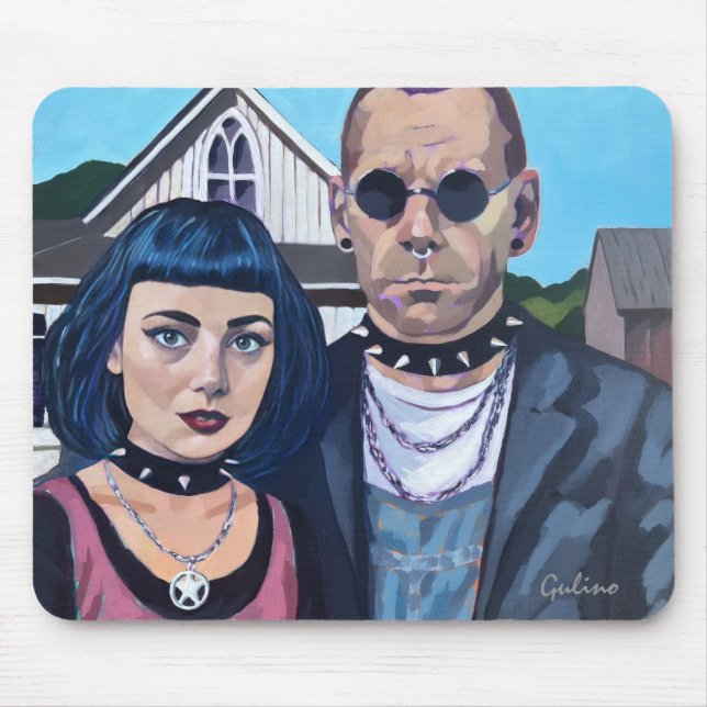 Mousepad Modern American Gothic  Art- Grant Woods Inspired (Frente)