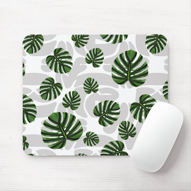 Mousepad Modern Boho Botanical Leaves Pattern (Com mouse)