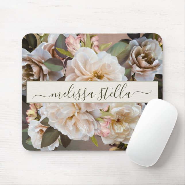 Mousepad Modern Bold Floral Magnolia | Girly Gift (Com mouse)