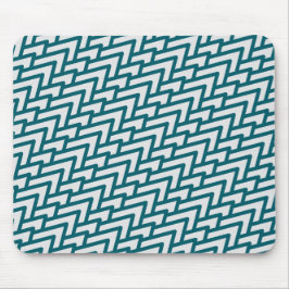 Mousepad Modern Dark Teal Geometric Pattern on Light Gray