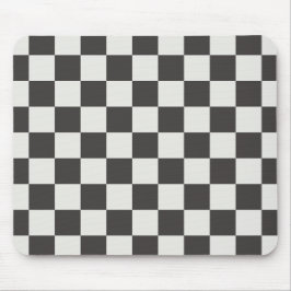Mousepad Modern Grid Charcoal & Cream Check