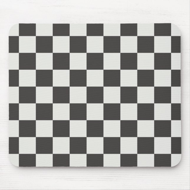 Mousepad Modern Grid Charcoal & Cream Check (Frente)