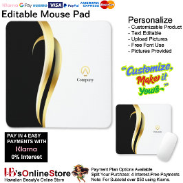 Mousepad Modern Minimalist Company Blue White Business