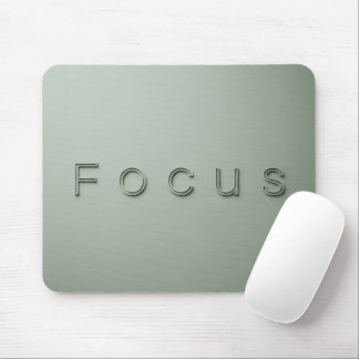 Mousepad Modern Minimalist FOCUS Quote Sage Green Aesthetic