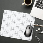 Mousepad Modern Monogram Minimal Black White<br><div class="desc">Add a touch of modern elegance to your routine with this personalized monogram white mouse pad design featuring a large initial and name in script. Perfect for yourself or as a thoughtful custom gift. Created by Simply Farmhouse Press.</div>