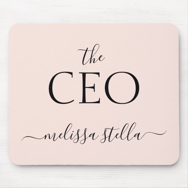 Mousepad Modern Pink O Nome do CEO | Melhor Presente Femini (Frente)