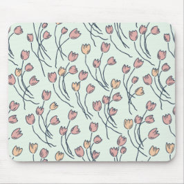 Mousepad Modern Sketchy Tulips Pattern | Cottage Sage