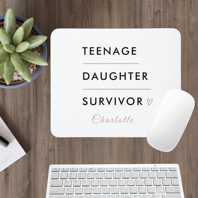 Mousepad Modern Teen Daughter Survivor Personalized (Criador carregado)