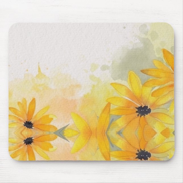 Mousepad Modern Watercolor Flowers (Frente)