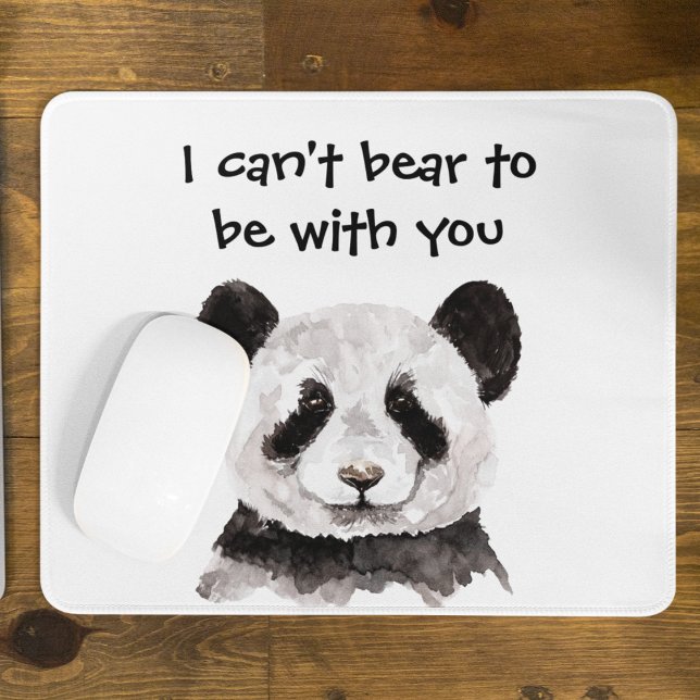 Mousepad Moderna citação Romântica com Panda Negra e Branca (Criador carregado)