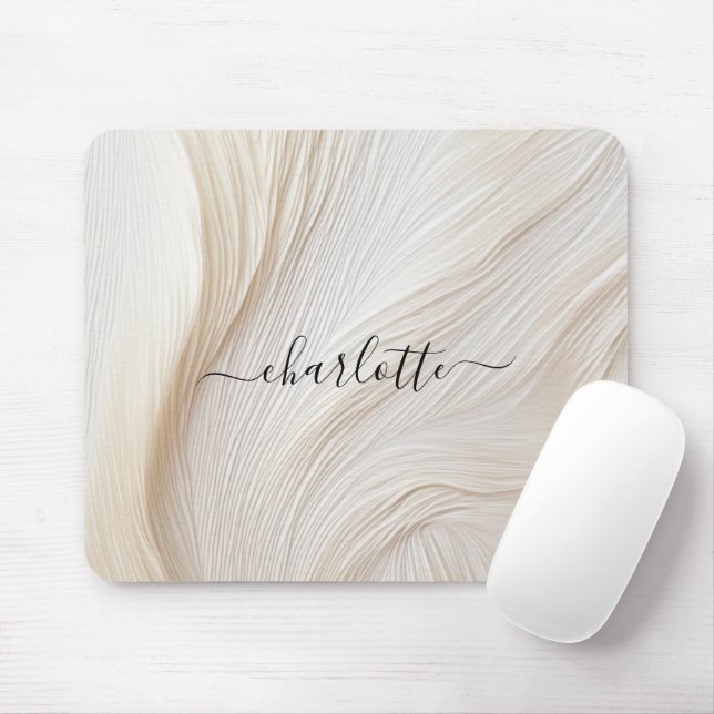 Mousepad Modernes, Salon, Elegant, Wellen, Monogramm (Com mouse)
