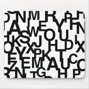 Mousepad Moderno, abstrato, padrão confuso com letras