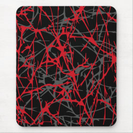 Mousepad moderno, abstrato, preto, vermelho, cinza