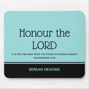 Mousepad Moderno Aqua Honra O Senhor Costumado Cristão