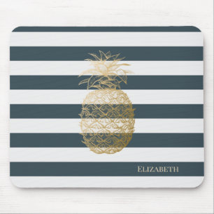 Mousepad Moderno Chic Feminino com Listras de Abacaxi Doura