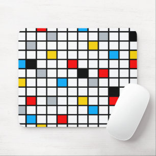 Mousepad Moderno da Composição Geométrica Minimalista Mondr