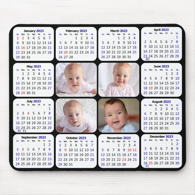 Mousepad Moderno de Foto Personalizada do Calendário 2023 (Frente)