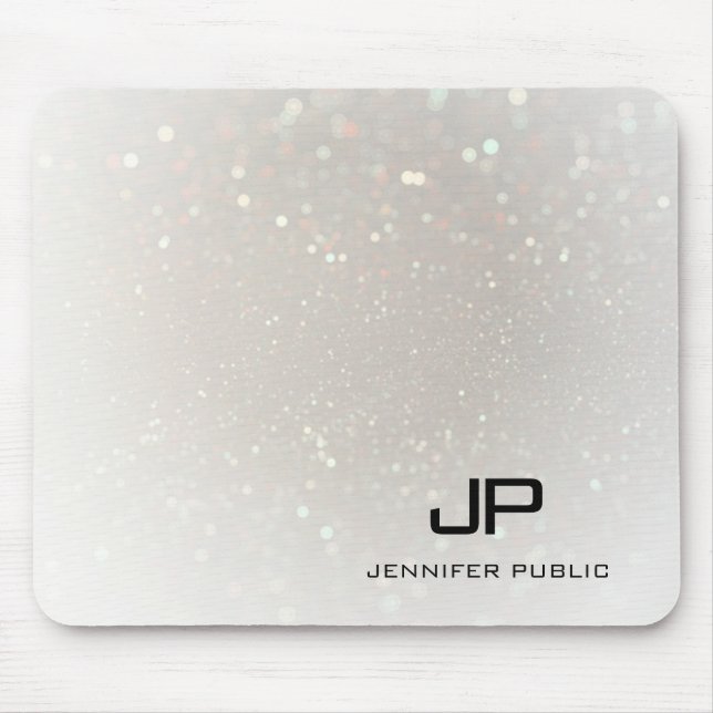 Mousepad Moderno Elegante Elegante de Modelo Glam Monograma (Frente)