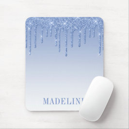 Mousepad Moderno Glitter Drip Azul Poeira Fashion Chique Te