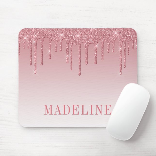 Mousepad Moderno Glitter Rosa Po dusty Fashion Moderno (Com mouse)