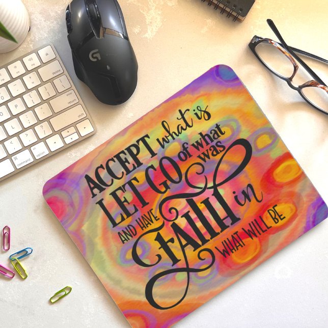 Mousepad Moderno Inspiracional tem citação de fé (Criador carregado)