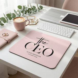 Mousepad Moderno Minimalista CEO Personalizado Rosa Persona
