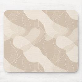 Mousepad Moderno Minimalista Padrão Abstrato de Fluxo Bege 