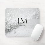 Mousepad Moderno, Monograma, Salão, Glitter (Imitar)<br><div class="desc">Design moderno,  monograma,  salão,  brilho (imitar). Específico do cliente,  edite seu nome em segundos.</div>