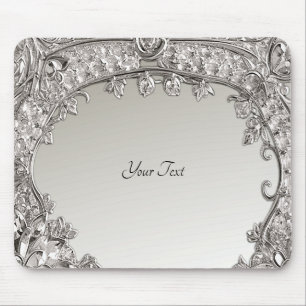 Mousepad Moderno Ornamentado de Prata