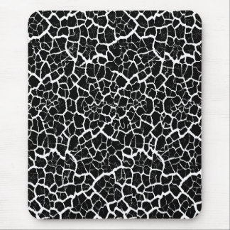 Mousepad moderno, preto, branco, abstrato, rachado