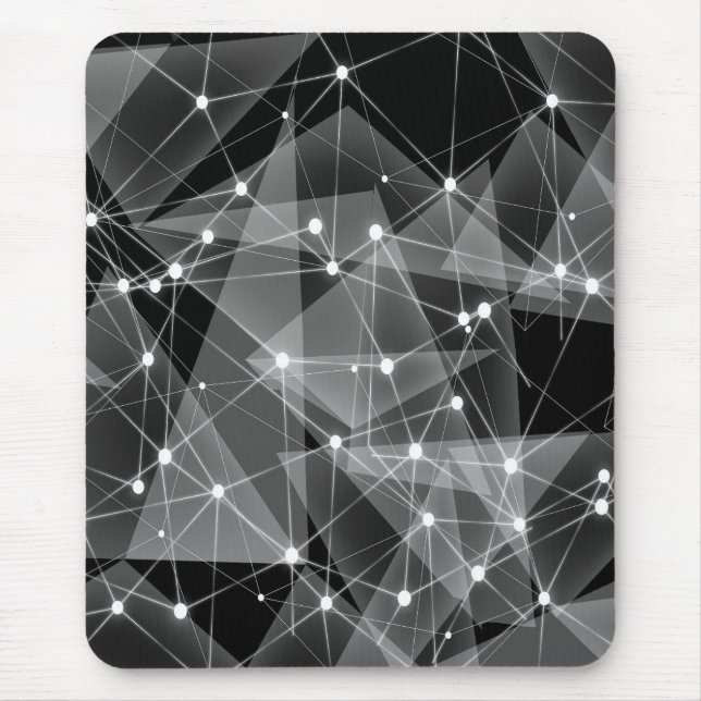 Mousepad moderno, preto, cinza, abstrato (Frente)