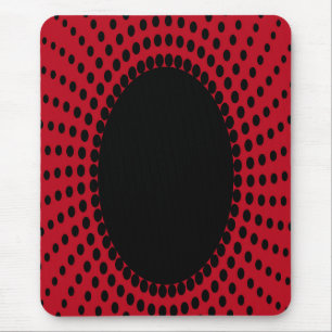 Mousepad moderno, preto, vermelho, abstrato, ponto