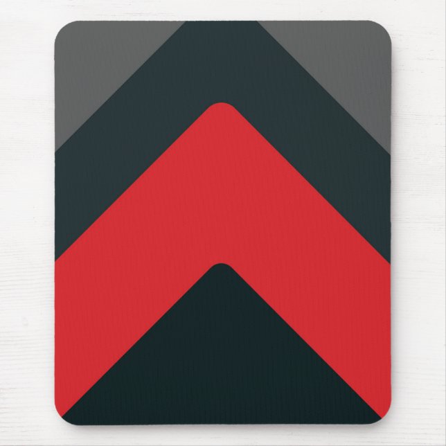 Mousepad moderno, preto, vermelho, cinza, abstrato (Frente)