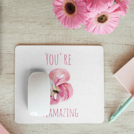 Mousepad Moderno Você É Flagrante Beleza Rosa Flamingo
