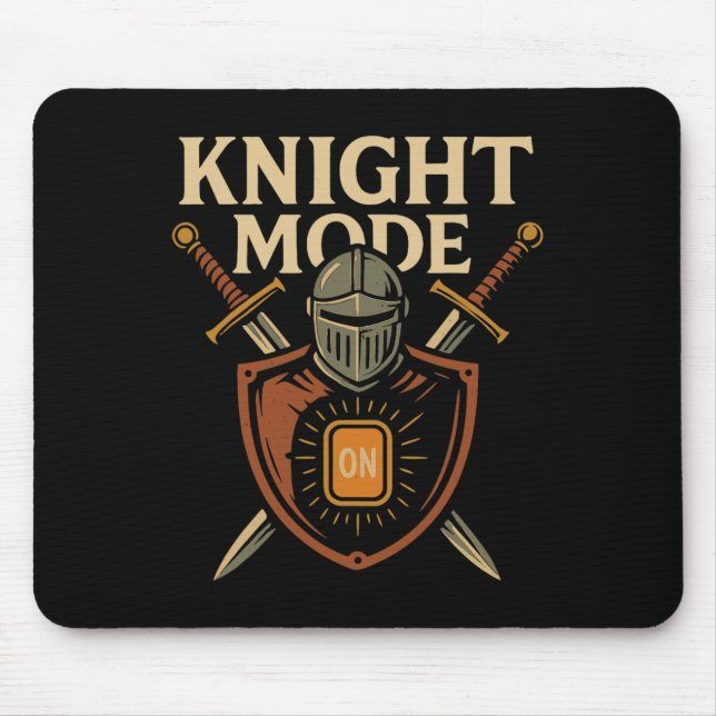 Mousepad Modo Cavaleiro Ativado Espada Medieval Divertida F (Frente)