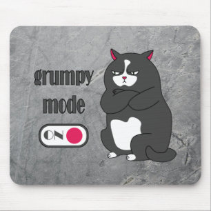 Mousepad Modo rabugento em gato gordo engraçado 