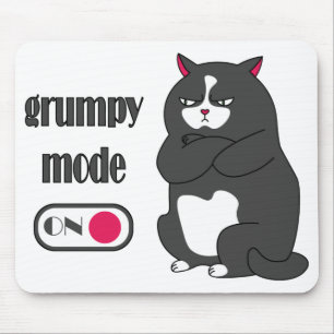 Mousepad Modo rabugento em gato gordo engraçado