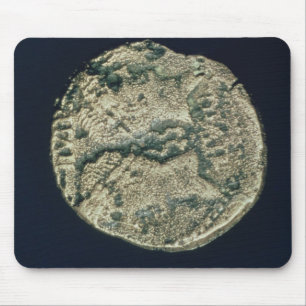 Mousepad Moeda com cabeças de Júlio César e de Augustus