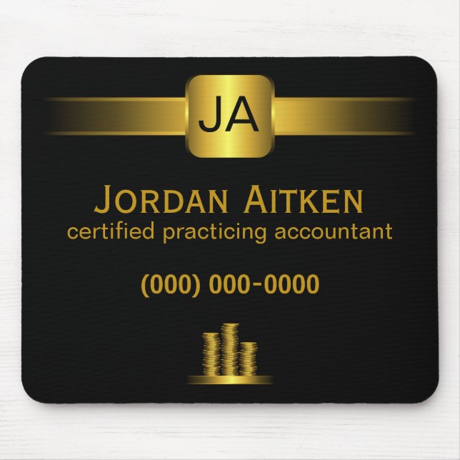 Mousepad Moedas Douradas e pretas CPA (Frente)